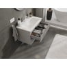 Mexen Rivel meuble de salle de bain 80 cm avec lavabo Vela, 2 tiroirs, rainuré, gris mat/blanc mat - 91A20-08047-2-BFF62-W23M01