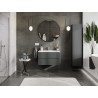 Mexen Rivel armoire de salle de bains 80 cm avec lavabo Vela, 2 tiroirs, rainurée, graphite mat/blanc mat -