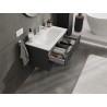 Mexen Rivel armoire de salle de bains 80 cm avec lavabo Vela, 2 tiroirs, rainurée, graphite mat/blanc mat -