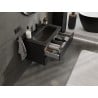Mexen Rivel meuble de salle de bain 80 cm avec lavabo Vela, 2 tiroirs, cannelé, noir mat - 91A20-08047-2-BFF71-W23M71