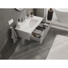 Mexen Rivel armoire de salle de bain 90 cm avec lavabo Otis, 1 tiroir, rainurée, gris mat/blanc mat - 91A20-09023-1-BF62-W18M01