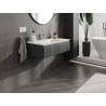 Mexen Rivel armoire de salle de bain 90 cm avec lavabo Otis, 1 tiroir, rainurée, graphite mat/blanc mat