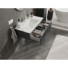 Mexen Rivel armoire de salle de bain 90 cm avec lavabo Otis, 1 tiroir, rainurée, graphite mat/blanc mat