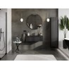 Mexen Rivel meuble de salle de bain 90 cm avec lavabo Otis, 1 tiroir, rainuré, noir mat - 91A20-09023-1-BF71-W18M71