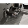 Mexen Rivel armoire de salle de bain 90 cm avec lavabo Otis, 1 tiroir, rainuré, noir mat - 91A20-09023-1-BF71-W18M71