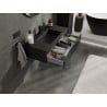 Mexen Rivel meuble de salle de bain 90 cm avec lavabo Otis, 1 tiroir, rainuré, noir mat - 91A20-09023-1-BF71-W18M71