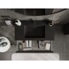 Mexen Rivel meuble de salle de bain 90 cm avec lavabo Otis, 1 tiroir, rainuré, noir mat - 91A20-09023-1-BF71-W18M71