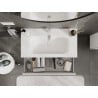 Mexen Rivel meuble de salle de bains 90 cm avec lavabo Vela, 1 tiroir, rainuré, blanc mat - 91A20-09023-1-BF01-W23M01
