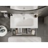 Mexen Rivel meuble de salle de bain 90 cm avec lavabo Vela, 1 tiroir, rainuré, gris mat/blanc mat - 91A20-09023-1-BF62-W23M01