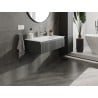 Mexen Rivel meuble de salle de bains 90 cm avec lavabo Vela, 1 tiroir, rainuré, graphite mat/blanc mat