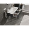 Mexen Rivel meuble de salle de bains 90 cm avec lavabo Vela, 1 tiroir, rainuré, graphite mat/blanc mat