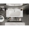 Mexen Rivel meuble de salle de bains 90 cm avec lavabo Vela, 1 tiroir, rainuré, graphite mat/blanc mat