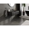 Mexen Rivel meuble de salle de bains 90 cm avec lavabo Vela, 1 tiroir, rainuré, noir mat - 91A20-09023-1-BF71-W23M71