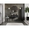 Mexen Rivel meuble de salle de bains 90 cm avec lavabo Vela, 1 tiroir, rainuré, noir mat - 91A20-09023-1-BF71-W23M71