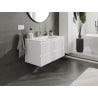 Mexen Rivel meuble de salle de bain 90 cm avec lavabo Otis, 2 tiroirs, rainuré, blanc mat - 91A20-09047-2-BFF01-W18M01
