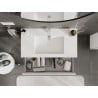 Mexen Rivel meuble de salle de bain 90 cm avec lavabo Otis, 2 tiroirs, rainuré, blanc mat - 91A20-09047-2-BFF01-W18M01