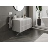 Mexen Rivel meuble de salle de bain 90 cm avec lavabo Otis, 2 tiroirs, rainuré, gris mat/blanc mat - 91A20-09047-2-BFF62-W18M01