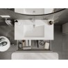 Mexen Rivel meuble de salle de bain 90 cm avec lavabo Otis, 2 tiroirs, rainuré, gris mat/blanc mat - 91A20-09047-2-BFF62-W18M01