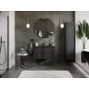 Mexen Rivel meuble de salle de bain 90 cm avec lavabo Otis, 2 tiroirs, rainuré, noir mat - 91A20-09047-2-BFF71-W18M71
