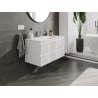 Mexen Rivel armoire de salle de bain 90 cm avec lavabo Vela, 2 tiroirs, rainurée, blanc mat - 91A20-09047-2-BFF01-W23M01