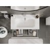 Mexen Rivel armoire de salle de bain 90 cm avec lavabo Vela, 2 tiroirs, rainurée, blanc mat - 91A20-09047-2-BFF01-W23M01