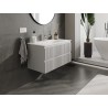Mexen Rivel armoire de salle de bain 90 cm avec lavabo Vela, 2 tiroirs, rainurée, gris mat/blanc mat