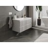 Mexen Rivel meuble de salle de bain 90 cm avec lavabo Vela, 2 tiroirs, rainuré, gris mat/blanc mat - 91A20-09047-2-BFF62-W23M01