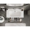 Mexen Rivel meuble de salle de bain 90 cm avec lavabo Vela, 2 tiroirs, rainuré, gris mat/blanc mat - 91A20-09047-2-BFF62-W23M01