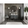 Mexen Rivel meuble de salle de bain 90 cm avec lavabo Vela, 2 tiroirs, rainuré, graphite mat/blanc mat -