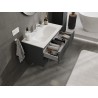 Mexen Rivel meuble de salle de bain 90 cm avec lavabo Vela, 2 tiroirs, rainuré, graphite mat/blanc mat -