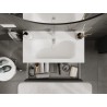 Mexen Rivel meuble de salle de bain 90 cm avec lavabo Vela, 2 tiroirs, rainuré, graphite mat/blanc mat -