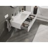Mexen Rivel meuble de salle de bain 100 cm avec lavabo Otis, 1 tiroir, rainuré, blanc mat - 91A20-10023-1-BF01-W18M01