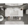 Mexen Rivel meuble de salle de bain 100 cm avec lavabo Otis, 1 tiroir, rainuré, blanc mat - 91A20-10023-1-BF01-W18M01