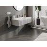 Mexen Rivel armoire de salle de bain 100 cm avec lavabo Otis, 1 tiroir, rainuré, gris mat/blanc mat - 91A20-10023-1-BF62-W18M01
