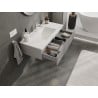Mexen Rivel armoire de salle de bain 100 cm avec lavabo Otis, 1 tiroir, rainuré, gris mat/blanc mat - 91A20-10023-1-BF62-W18M01