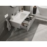 Mexen Rivel meuble de salle de bains 100 cm avec lavabo Otis, 1 tiroir, rainuré, gris mat/blanc mat - 91A20-10023-1-BF62-W18M01