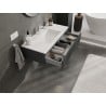 Mexen Rivel meuble de salle de bains 100 cm avec lavabo Otis, 1 tiroir, rainuré, graphite mat/blanc mat