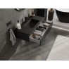 Mexen Rivel armoire de salle de bain 100 cm avec lavabo Otis, 1 tiroir, rainuré, noir mat - 91A20-10023-1-BF71-W18M71