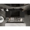 Mexen Rivel armoire de salle de bain 100 cm avec lavabo Otis, 1 tiroir, rainuré, noir mat - 91A20-10023-1-BF71-W18M71
