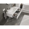 Mexen Rivel meuble de salle de bain 100 cm avec lavabo Vela, 1 tiroir, rainuré, blanc mat - 91A20-10023-1-BF01-W23M01