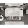 Mexen Rivel meuble de salle de bain 100 cm avec lavabo Vela, 1 tiroir, rainuré, blanc mat - 91A20-10023-1-BF01-W23M01