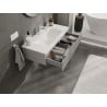 Mexen Rivel meuble de salle de bains 100 cm avec lavabo Vela, 1 tiroir, rainuré, gris mat/blanc mat - 91A20-10023-1-BF62-W23M01
