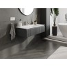 Mexen Rivel armoire de salle de bain 100 cm avec lavabo Vela, 1 tiroir, cannelée, graphite mat/blanc mat