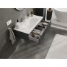 Mexen Rivel armoire de salle de bain 100 cm avec lavabo Vela, 1 tiroir, cannelée, graphite mat/blanc mat
