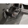 Mexen Rivel meuble de salle de bain 100 cm avec lavabo Vela, 1 tiroir, rainuré, noir mat - 91A20-10023-1-BF71-W23M71