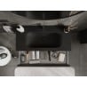 Mexen Rivel meuble de salle de bain 100 cm avec lavabo Vela, 1 tiroir, rainuré, noir mat - 91A20-10023-1-BF71-W23M71