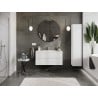 Mexen Rivel armoire de salle de bain 100 cm avec lavabo Otis, 2 tiroirs, rainurée, blanc mat - 91A20-10047-2-BFF01-W18M01