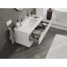Mexen Rivel armoire de salle de bain 100 cm avec lavabo Otis, 2 tiroirs, rainurée, blanc mat - 91A20-10047-2-BFF01-W18M01