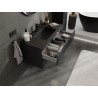 Mexen Rivel meuble de salle de bain 100 cm avec lavabo Otis, 2 tiroirs, rainuré, noir mat - 91A20-10047-2-BFF71-W18M71