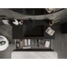 Mexen Rivel meuble de salle de bain 100 cm avec lavabo Otis, 2 tiroirs, rainuré, noir mat - 91A20-10047-2-BFF71-W18M71